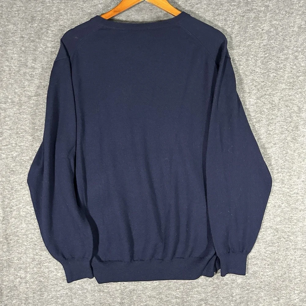 Jos. A. Bank Blue Green‎ Brown Argyle 100% Merino Wool V-Neck Sweater Size L